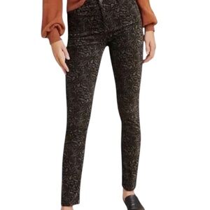 AG Adriano Goldschmied Prima Ankle - Cigarette Ankle in Black Velvet Paisley